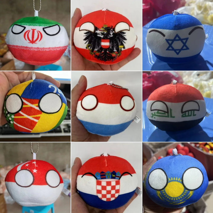 10cm Country Ball 70 styles Plush Toys Polandball Pendant Country Balls Countryball Stuffed Doll Toy Christmas Gift for Kids