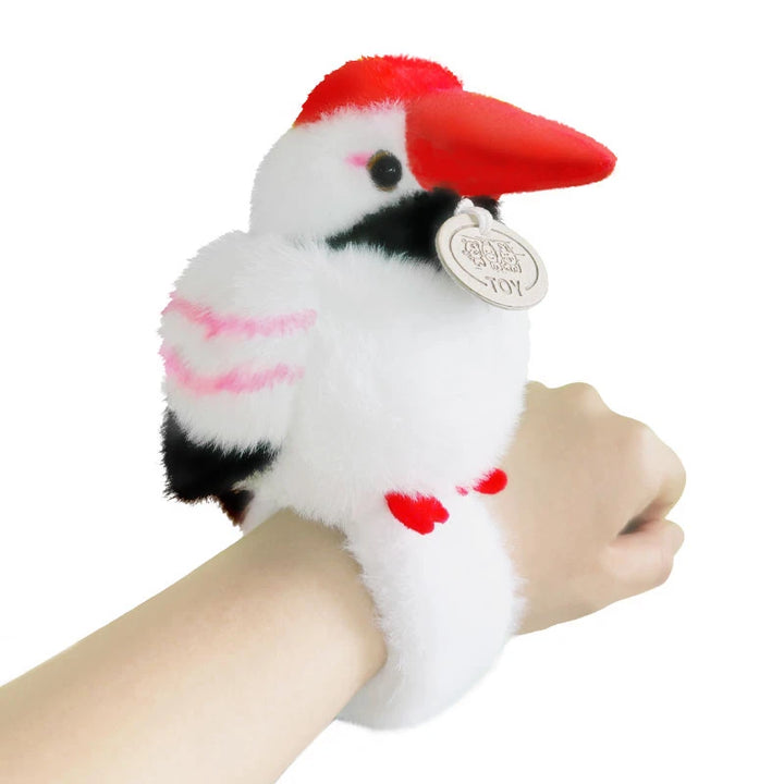 Toucan Key Ring Holder Stuffed Bird Parrot Bracelet Slap Band Plush Toys Pelican Sitting Soft Dolls Functional Gifts Bag Pendant