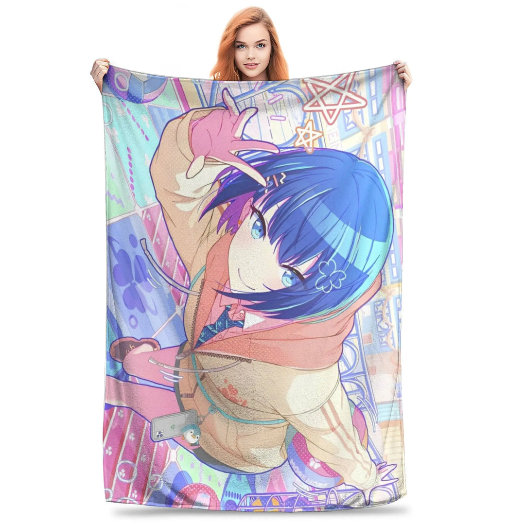 Project Sekai Fleece Blankets  Awesome Throw Blankets for Home Hotel Sofa  125*100cm Quilt