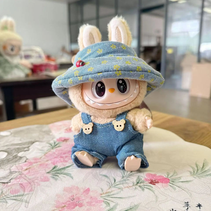 17cm Labubu I II Idol Dolls DIY Accessories Gifts Korea Kpop Exo Idol Dolls Overalls Clothing Cute Mini Plush Doll'S Clothes