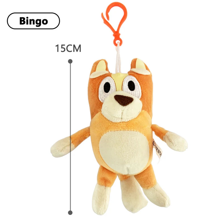 15CM Bluey Bingo Anime Plush Stuffed Dolls Pendant Backpack Decorations Children's Toy Doll Christmas Birthday Gift