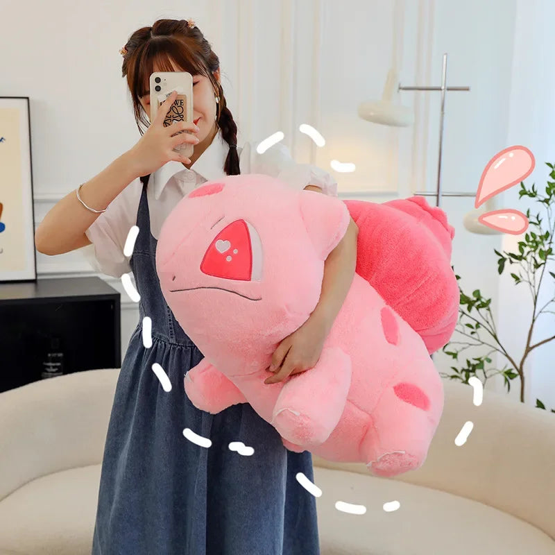 30/90cm Bulbasaur Huge Pokemon Anime Plush Toy Big Pokémon Plushie Kawaii Semi-finished Leather Holster Pillow Gift for Children