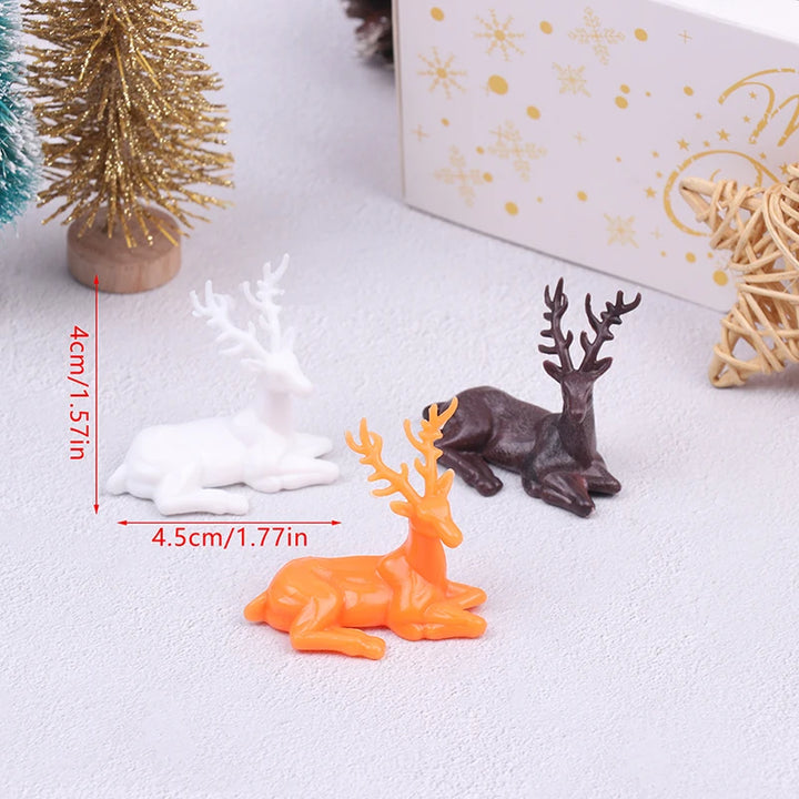 Miniature Dollhouse Deer Statue Christmas Elk Ornaments Dollhouse Decoration Accessories