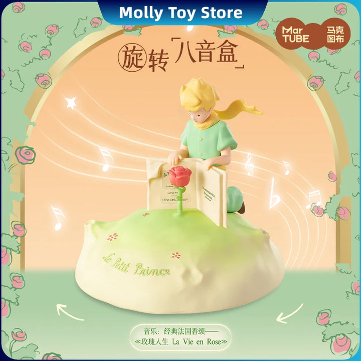 Martube Le Petit Prince Rose Music Box Rotating Creative Boyfriend Girlfriend Bestie Birthday Valenti Gift Romantic Desk Decor