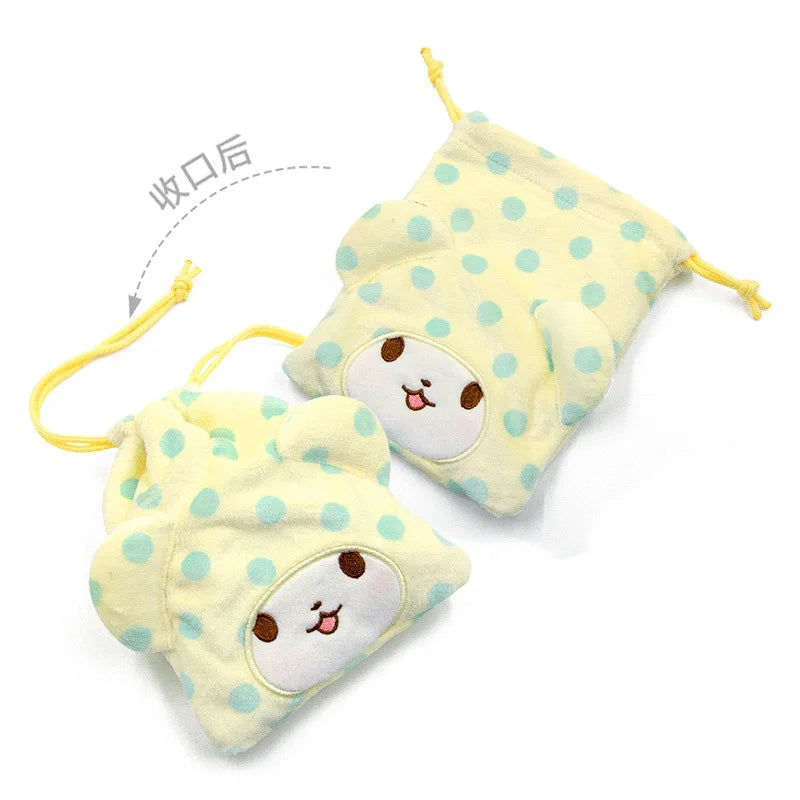 Sanrio My Melody Hello Kitty Plush Bundle Pocket Kawaii Cartoon Marumofubiyori Storage Bag Creative Christmas Gift for Friends