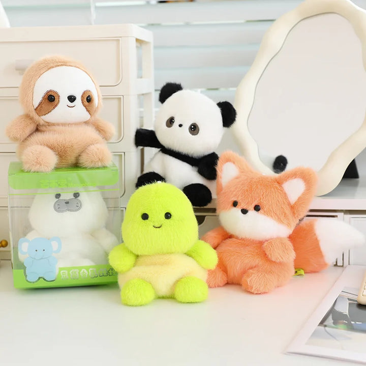 Kawaii Soft Animal Series Plush Doll Elephant Turtle Hedgehog Duck Pig Bear Panda Plush Baby Sleep Appease Doll Kids Gift