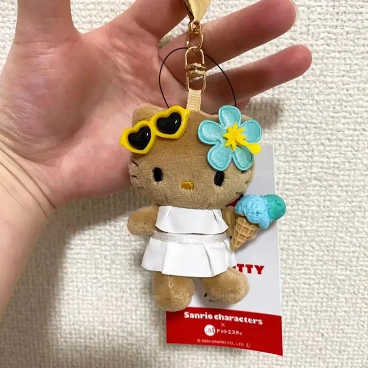 Sanrio Hello Kitty Tennis Plush Toys Kawaii Keychain Soft Stuffed Doll Backpack Pendant Cute Cartoon Decoration Birthday Gift