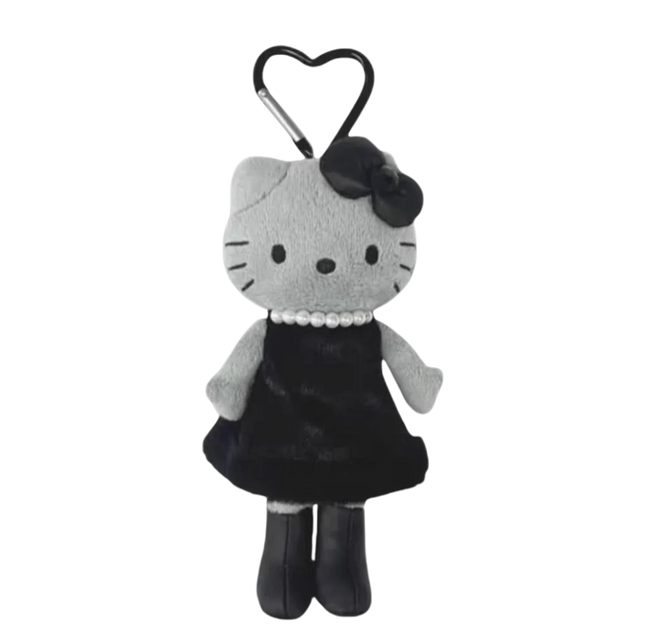 Kawaii 15cm sanrio Angel Series NIC Hello Kitty plush Keychain Long Legs black skin Kitty doll Pendant Heisei y2k Bag charm gift
