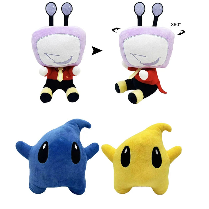 10.6inch Anime DELTARUNE Tenna Sitting Plush Triangle Rune Stuffed Doll Purple TV Man Handheld Microphone Collection Toy Gift