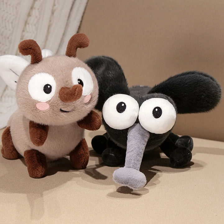 Cartoon Mosquito Plush Toys WIth 3D Big Eyes Stuffed Realistic Insects Annoying Bugs Soft Dolls Keychain Fun Gifts Birthday