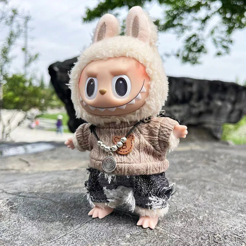 17cm Cute Mini Plush Doll'S Clothes Outfit Hoodie Big Goose Dinosaur Bee Shark Deer Korea Kpop Exo Labubu Idol Dolls Clothing