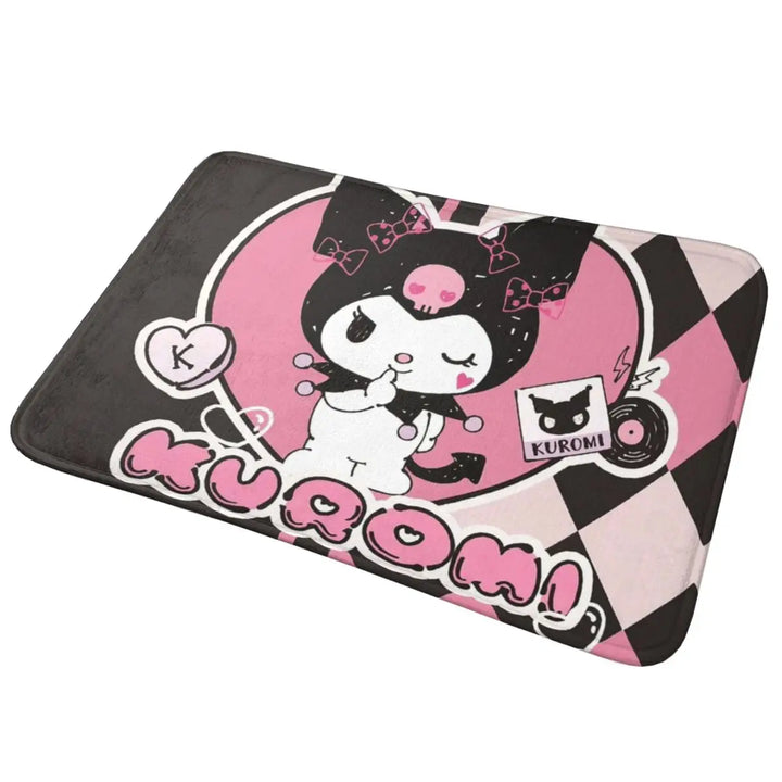 Happy Cartoon Kuromi Baku Memory Foam Bath Mat Rug Non-Slip Ultra Soft Bathroom Floor Rugs Carpet For Bath Shower Tub