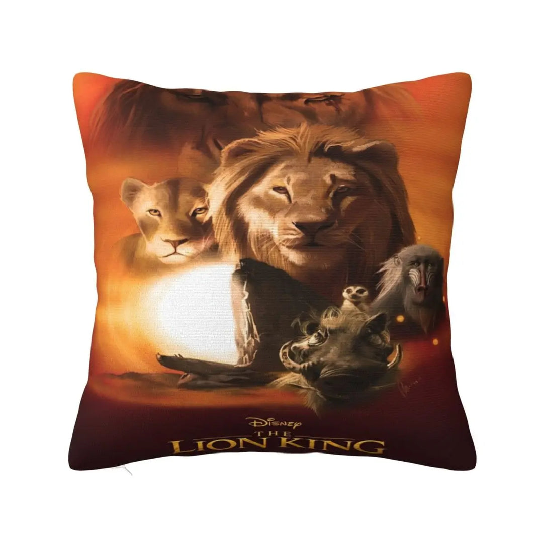 The Lion King Simba Mufasa Dad Pillowcase Polyester Cushion Cover Decorative Pillow Case Cover Home Square 45X45cm
