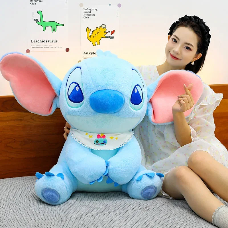25/60cm Lilo and Stitch Disney Plush Toys Classics Kawaii Anime Cartoon Plushie Bib Stich Dolls Soft Stuffed Gift for Kids