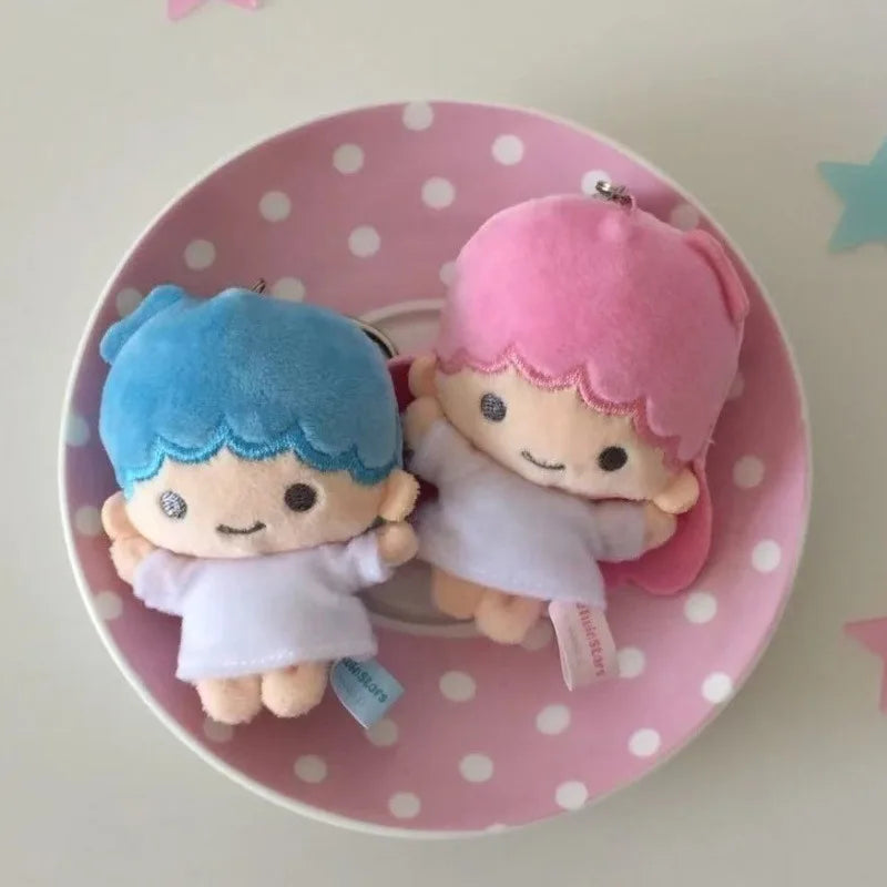 Sanrio Little Twin Stars Plush Toys Doll Keychain Bag Pendant Decoration Cartoon kikilla Stuffed Doll Sweet Couple Birthday Gift