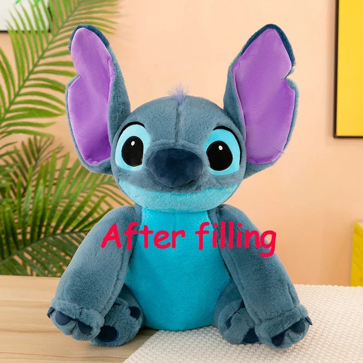 25/100cm Disney Stitch Plush Toy Leather Case Holster Anime Plushie Cute Large Doll Stich Not Stuffed Semi-finished Plushie Toys