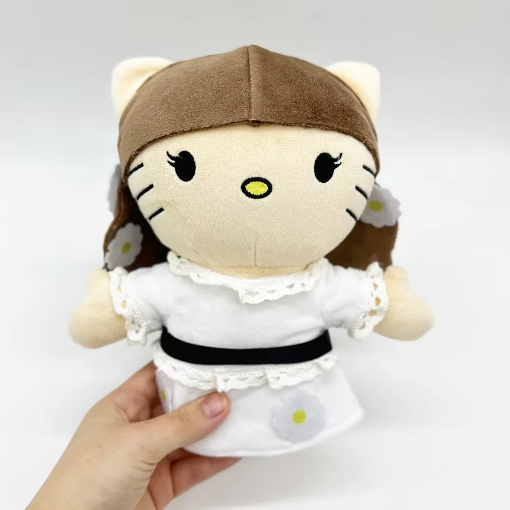 24cm Selena Lana Del Rey Hello Kitty Plush Doll White Dress Girls Figure Stuffed Toys Cute Boys Girls Fans Collect Gift