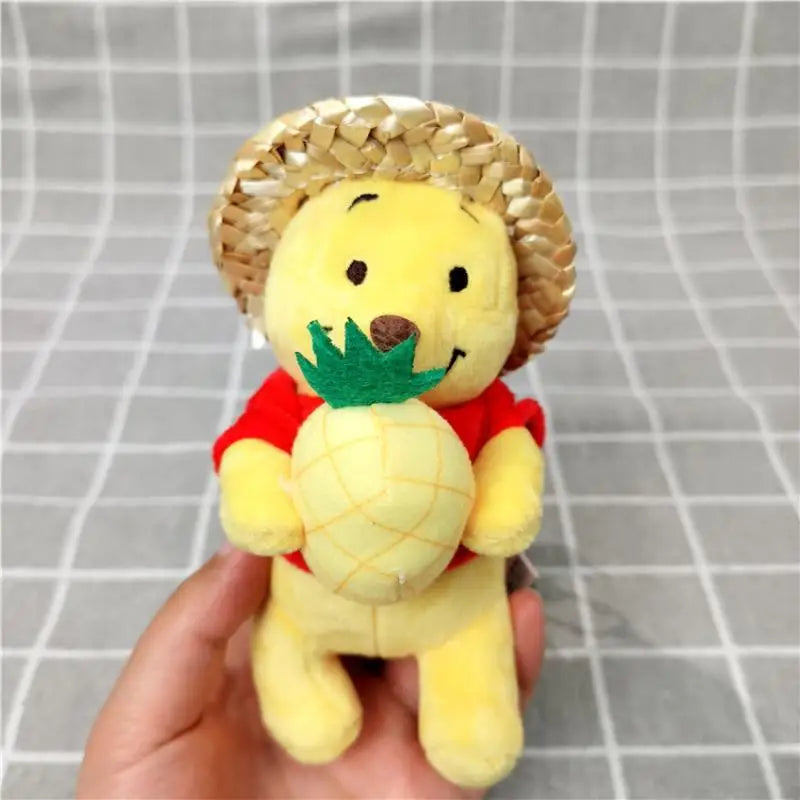 Disney Pooh Bear Cartoon Plush Toys Keychain Backpack Keychain Accessories Boys and Girls Birthday Gifts Creative Peripherals