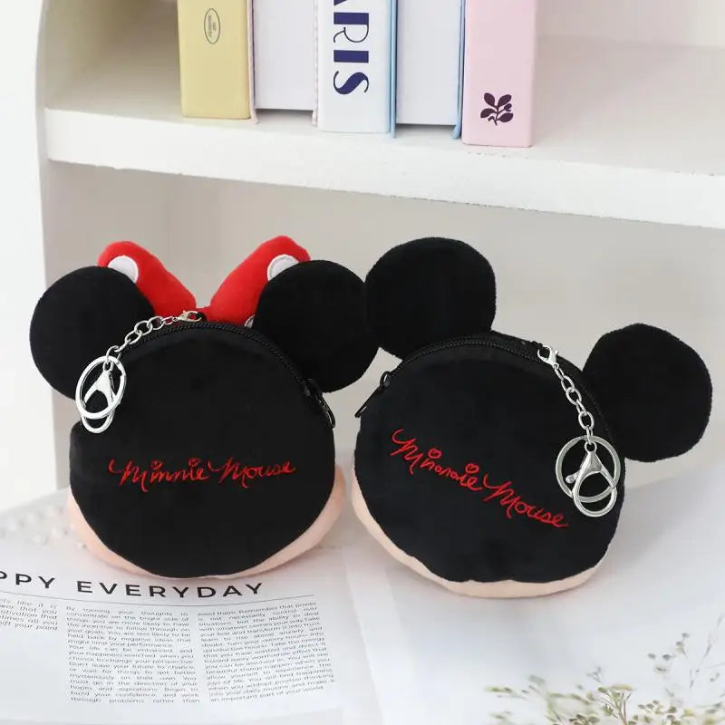 Kawaii Disney Mickey Minnie Mouse Cute Cartoon Plush Toys Coin Purse Wallet Earphone Bag Backpack Keychain Friends Holiday Gift