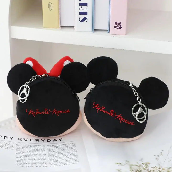 Kawaii Disney Mickey Minnie Mouse Cute Cartoon Plush Toys Coin Purse Wallet Earphone Bag Backpack Keychain Friends Holiday Gift