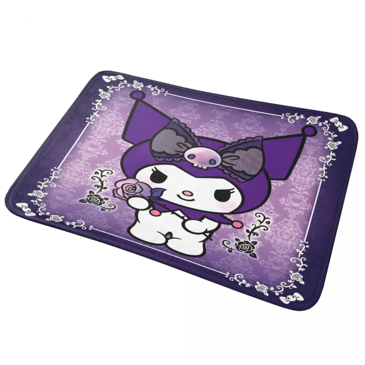 Cartoon Kuromi Bathroom Rugs Mat Quick Dry Bath Rugs Mats Carpet Non-Slip for Shower Tub