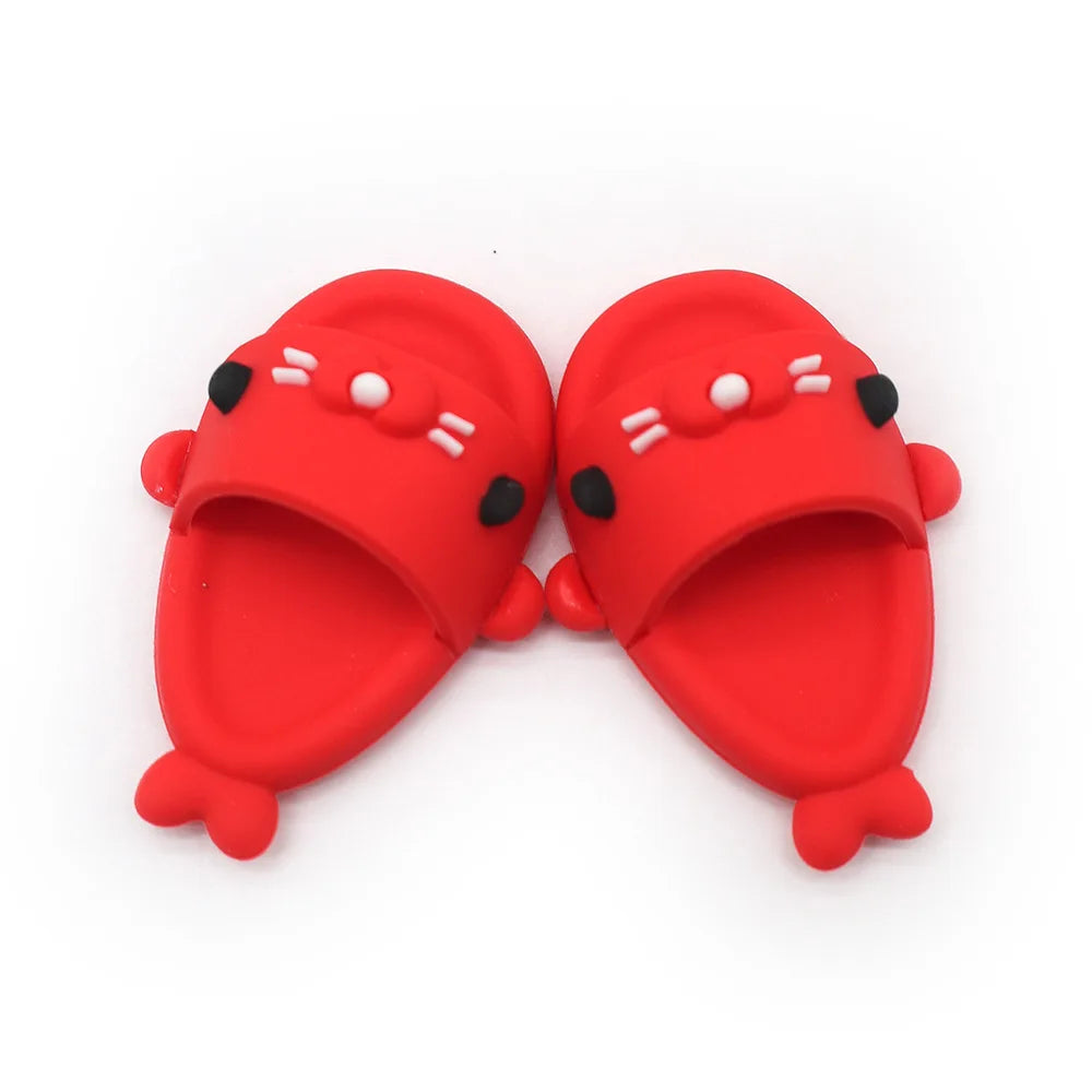 17cm Labubu Cute Shark Slippers for Blythe doll, 1/8BJD, 17cm Vinyl Dolls Korea Kpop Exo DIY Girls Gift Labubu Doll Accessories