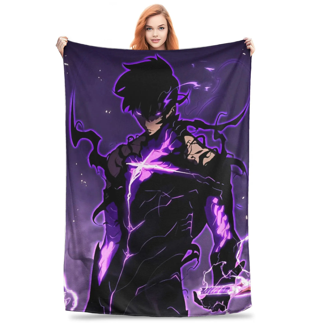 Solo S-ung Jin-woo Leveling Flannel Blanket Anime Novelty Throw Blankets for Home Hotel Sofa  200x150cm Quilt