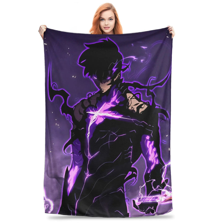 Solo S-ung Jin-woo Leveling Flannel Blanket Anime Novelty Throw Blankets for Home Hotel Sofa  200x150cm Quilt