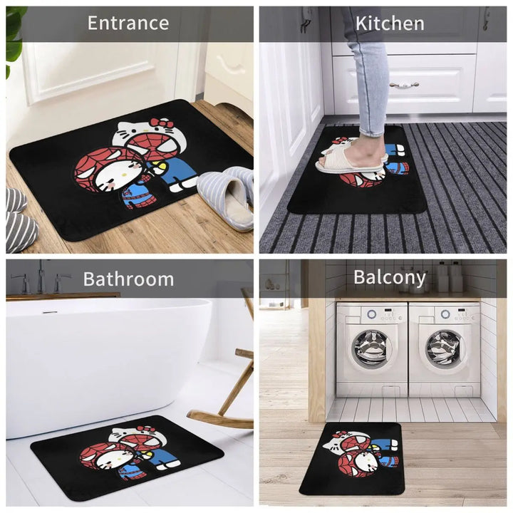 Hello Kitty Spiderman Boyfriend Girlfriend Memory Foam Bath Mat Rug Bathroom Floor Rugs Carpet For Bath Entrance Door Doormat