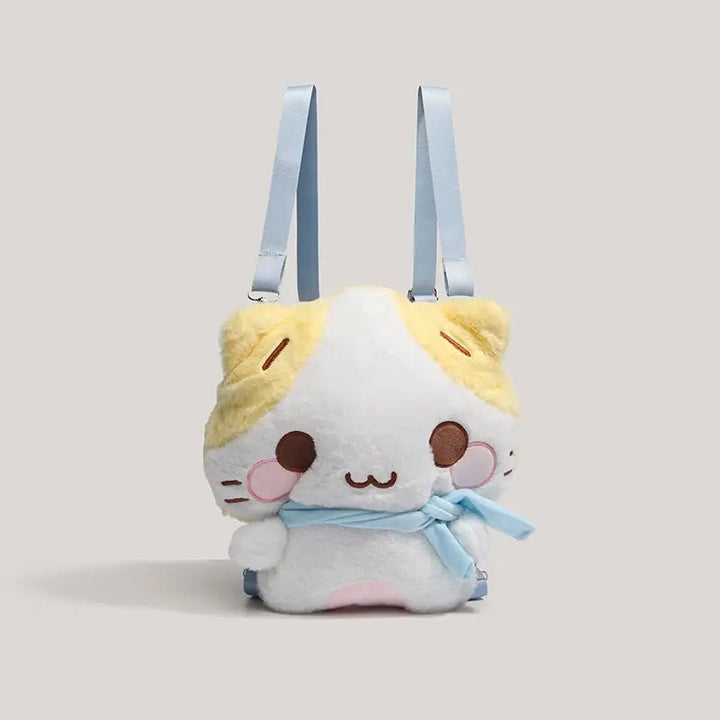 Cartoon ‌Masyumaro Soft Plush Backpack Anime Stuffed Animal Plush Toys Schoolbag Cute Student Backpack Girl Christmas Gift