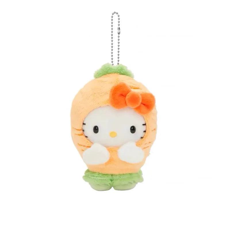 Sanrio Hello Kitty Kawaii Plush Toys Fruit and Vegetable Story Backpack Pendant Decorative Keychain Girl Creative Birthday Gift