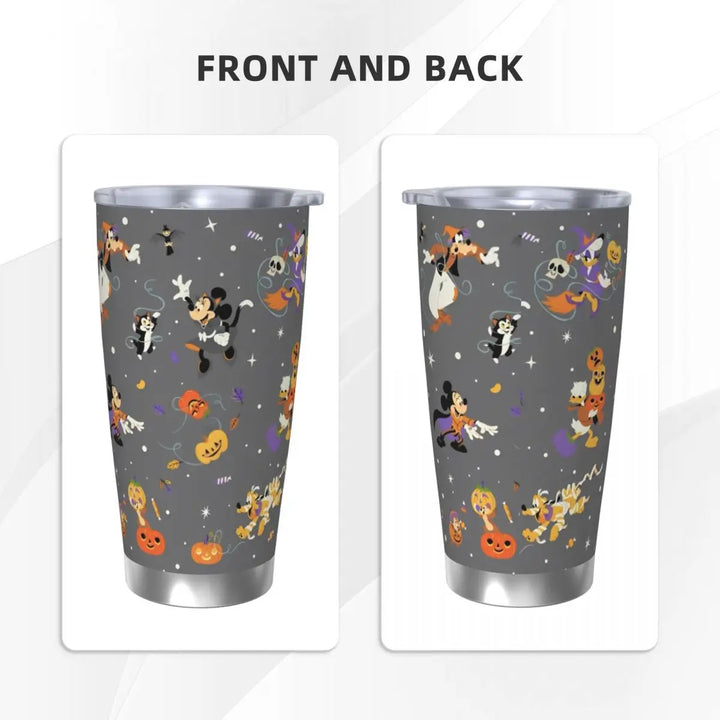 Cartoon Pumpkin Mickey Mouse Tumbler Vacuum Insulated Halloween Design Coffee Cups Vacuum Flask Outdoor Mug Water Bottle, 20oz