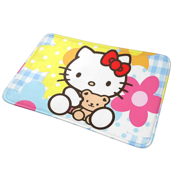 Hello Kitty Punk Music Memory Foam Bath Mat Rug Non-Slip Quick Dry Bathroom Floor Rugs Carpet For Bath Entrance Door Doormat