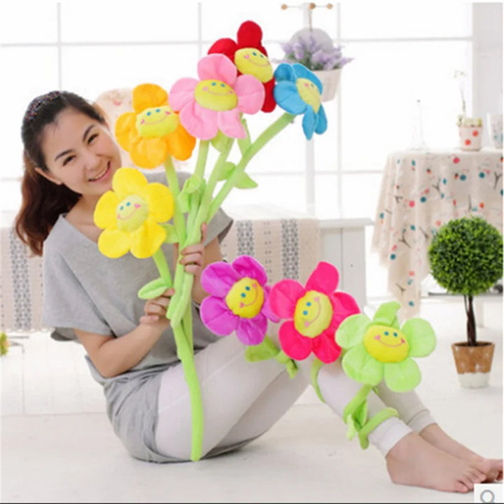 Bread Plush Cartoon Simulation Sun Flower Rose Flower Plush Toys for Children for Home Decoration PP Cotton Plant Plush Toy