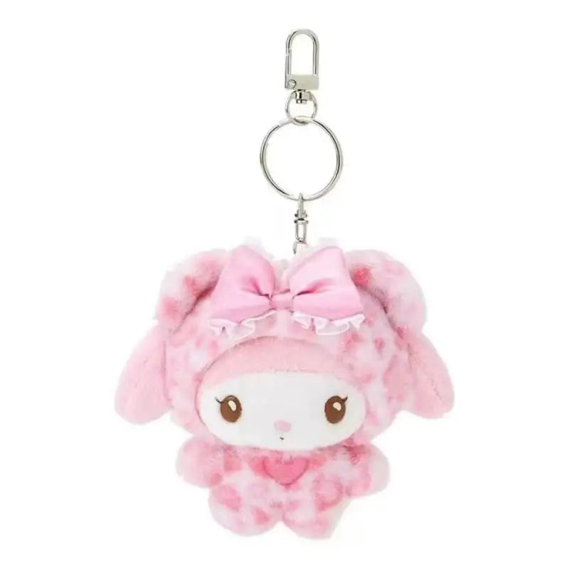 Kawaii Sanrio Cinnamoroll Hello Kitty Leopard Print Kuromi Plush Toys Keychain Backpack Pendant Decoration Girls Birthday Gift