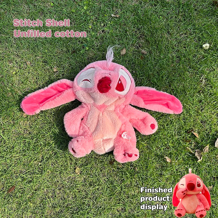 30/80cm Disney Lilo & Stitch Plush Toys Anime Plushie Leather Case Holster Cute Large Doll Not Stuffed Semi-finished Toys Gift