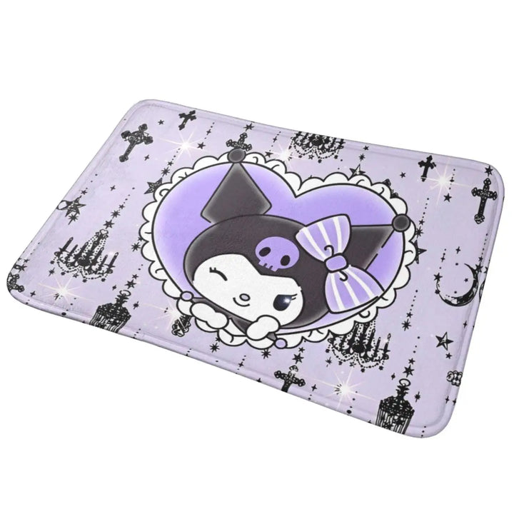 Cartoon Kuromi Bathroom Rugs Mat Quick Dry Bath Rugs Mats Carpet Non-Slip for Shower Tub