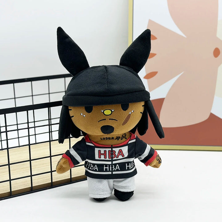 30cm Playboi Carti Hello Kitty With Black Rabbit Hat Plush Doll Figure Stuffed Toys Cute Boys Girls Fans Collect Gift