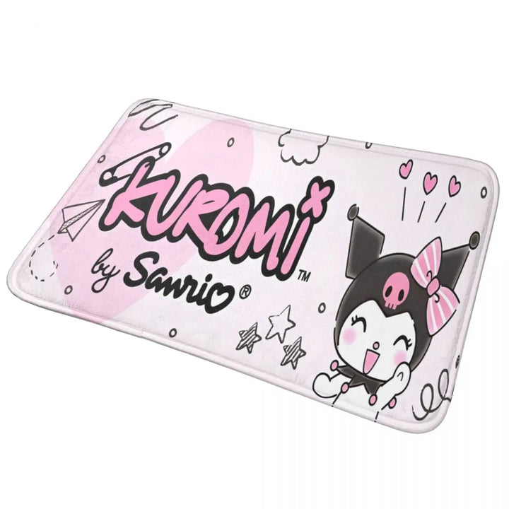 Cartoon Kuromi Bathroom Rugs Mat Quick Dry Bath Rugs Mats Carpet Non-Slip for Shower Tub