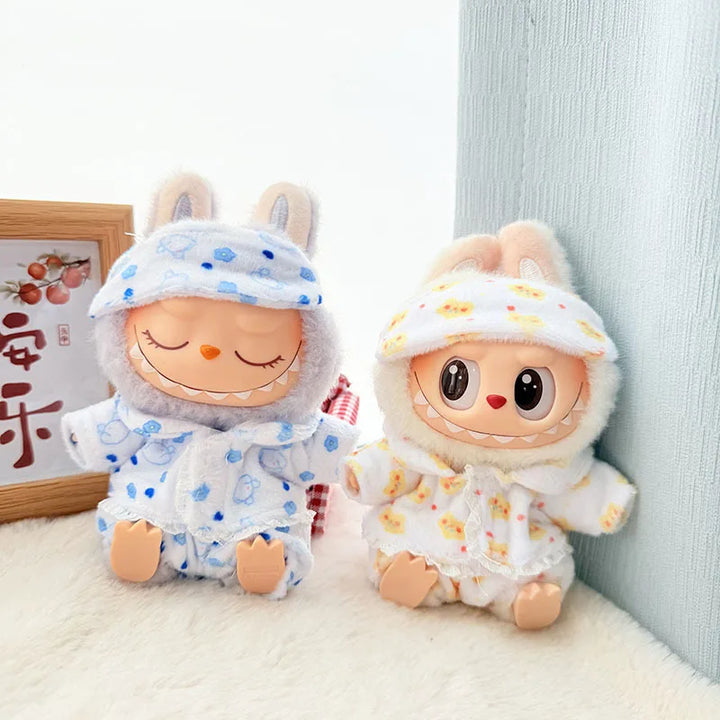 Labubu15cm/17cm Doll Clothing Sitting Party Doll Clothing Eye Mask Sleepwear Three Piece Set Plush Doll Clothing