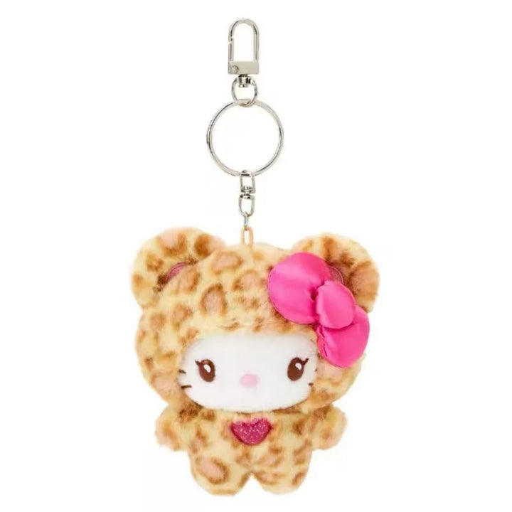 Kawaii Sanrio Cinnamoroll Hello Kitty Leopard Print Kuromi Plush Toys Keychain Backpack Pendant Decoration Girls Birthday Gift