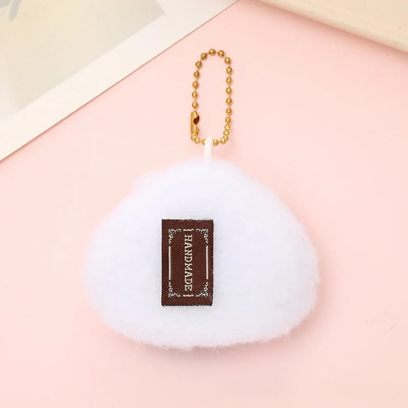 Kawaii Sanrio Hello Kitty Laver Rice and Vegetable Roll Plush Toys Backpack Pendant Cartoon Key Chain Doll Girls Birthday Gift