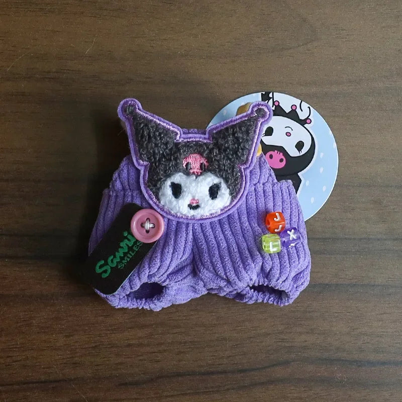 Labubu Doll Clothes Cute Overalls Sanrio Kuromi Cinnamoroll Clothes Cotton Doll Clothes Suitable for 17cm Dolls Children Gifts