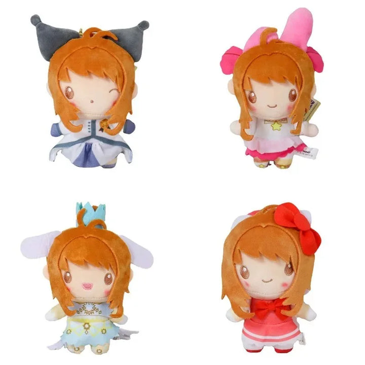anime Cardcaptor Sakura Plush doll keychani Sakuras Bow kitty Series Backpack Pendant Toy Doll cute Bag Accessories Girl Gift