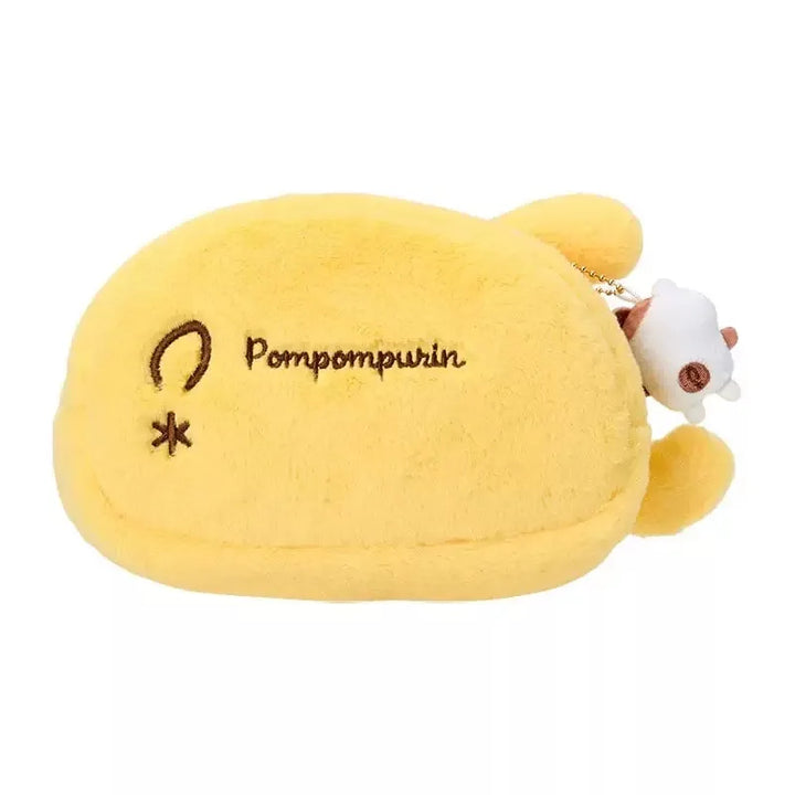 Sanrios Pompom Purin Plush pencil bag Kawaii  Masyumaro Fluffy Pen Bag Cartoon Muffin Cat Doll Toy Bag Pendant Coin Purse gift