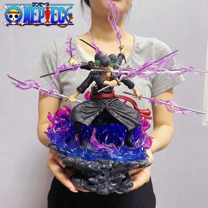 40cm Anime One Piece Figure Zoro Action Figurine Wano Onigashima Nine Swords Pvc Statue Model Collectible Customized Toy Gift