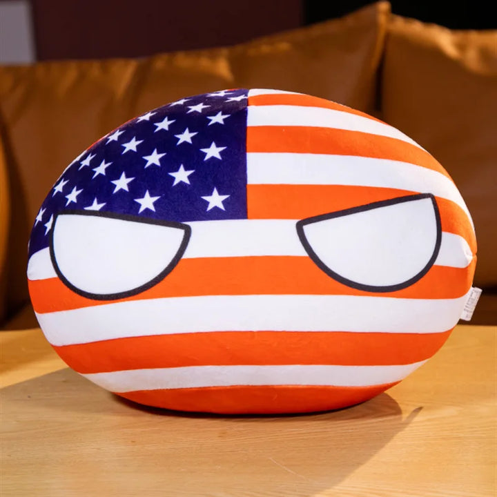 30/40cm Polandball Country Ball Toy Plush Countryballs Pendant Plush Doll Countryball Pillow Cushion Halloween Gift Home Decor