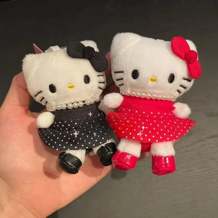 NEW Sanrio Polka Dot collection hello kitty plush toy pendant  Pearl  Black Red Skirt ME series KT cat backpack charm Girl Gift
