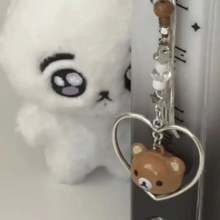 Kawaii Rilakkuma Mobile Phone Chain Cute Cartoon Bead Ccd Camera Pendant Y2K Backpack Decoration Boys and Girls Birthday Gifts