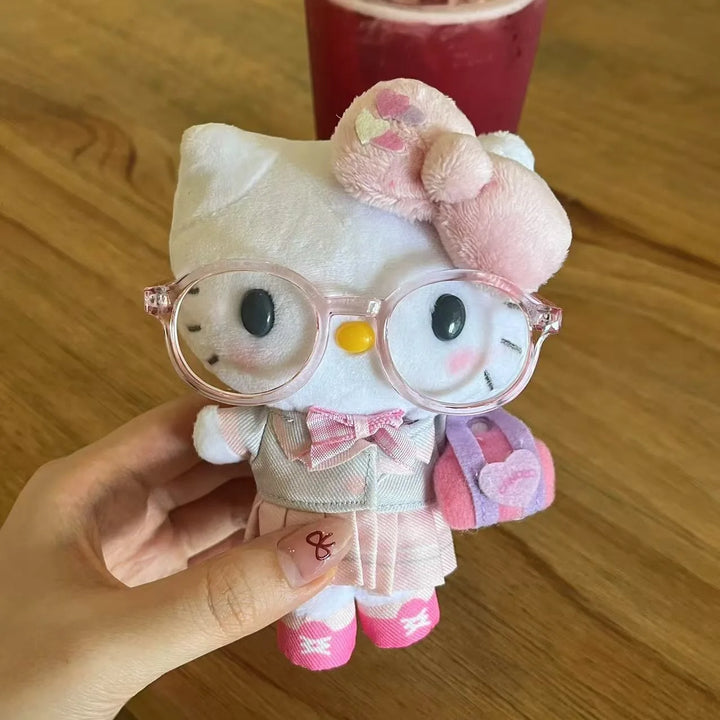 Kawaii Sanrios Anime My Melody Hello Kittys 12Cm Heisei Spicy Girl Style Plush Doll Keychain Y2K Bag Pendant Girl's Heart Gifts